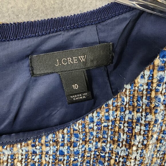 J.Crew Tweed Knit Sheath Dress – Blue, White, Red - Picture 9 of 11